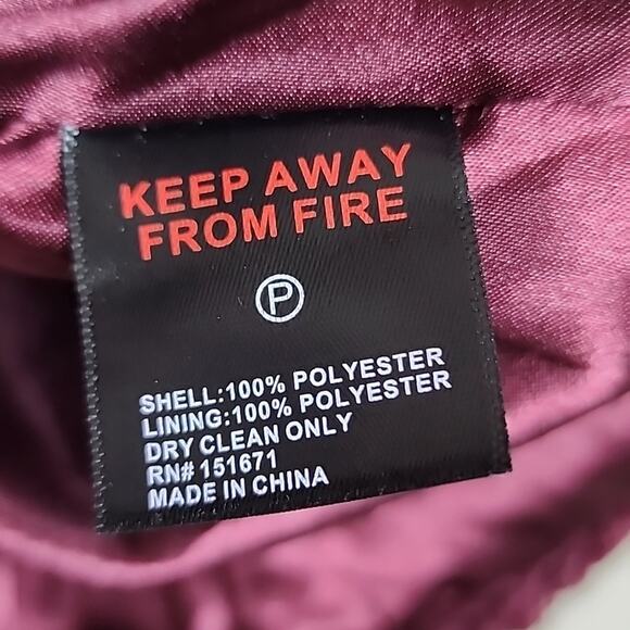 NWT Vintage Hot Kiss Fuzzy Burgundy Coat Jacket - Picture 10 of 11